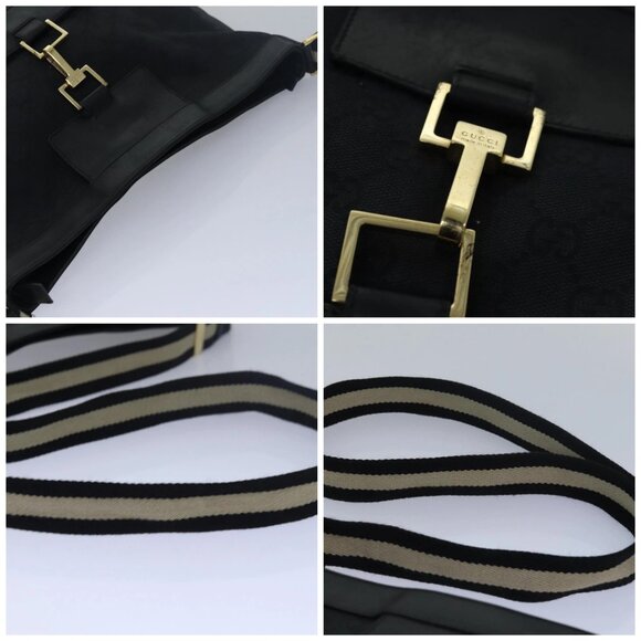 GUCCI Sherry Line GG Canvas Shoulder Bag Black White 001 4094 Auth mr271 - Picture 16 of 16